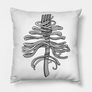 Spaghetti Ribs - Black & White Pillow