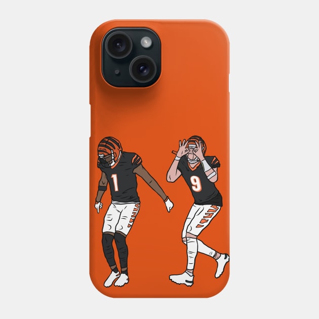 Ja'Marr Chase and Joe Burrow Griddy Phone Case by rattraptees