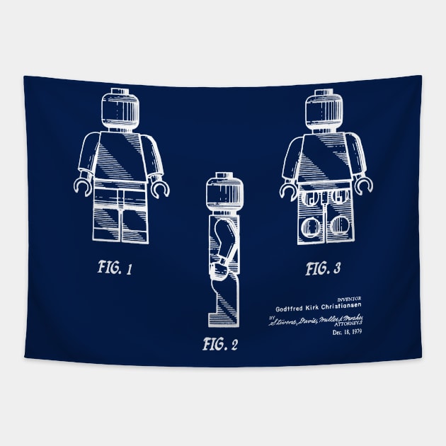 Lego Minifigure Patent Image 1979 Tapestry by MadebyDesign