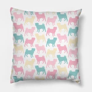 Pastel Pugs Pattern Pillow