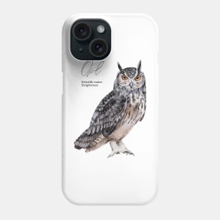 Owl Watercolor Illustration Phone Case