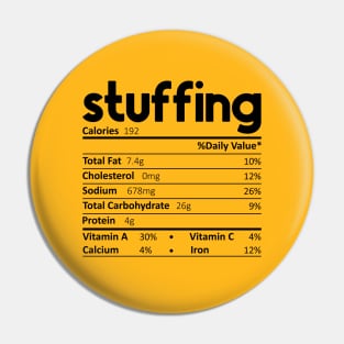 Funny Thanksgiving Stuffing Food Nutrition Facts Anti Vegan Pin