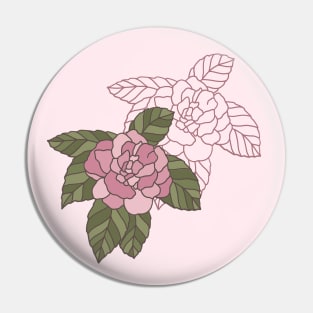 Light Pink Abstract Line art Rose Pin