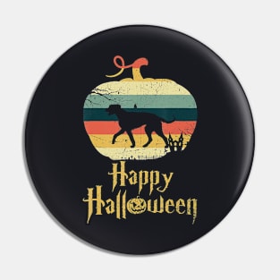 IRISH WOLFHOUND In Pumpkin Vintage Retro Happy Halloween Pin