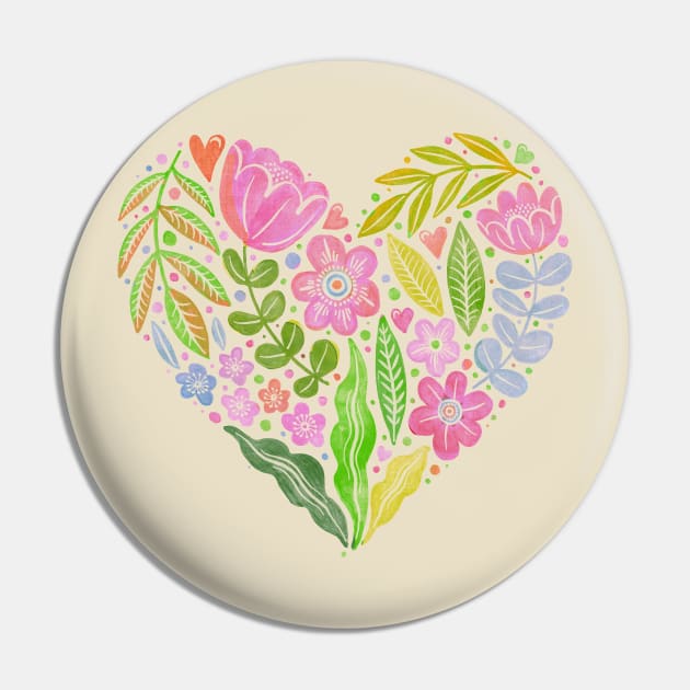 Botanical Heart summer Pin by Rebelform