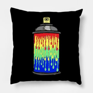 Rainbow graffiti spray pop 77 Pillow