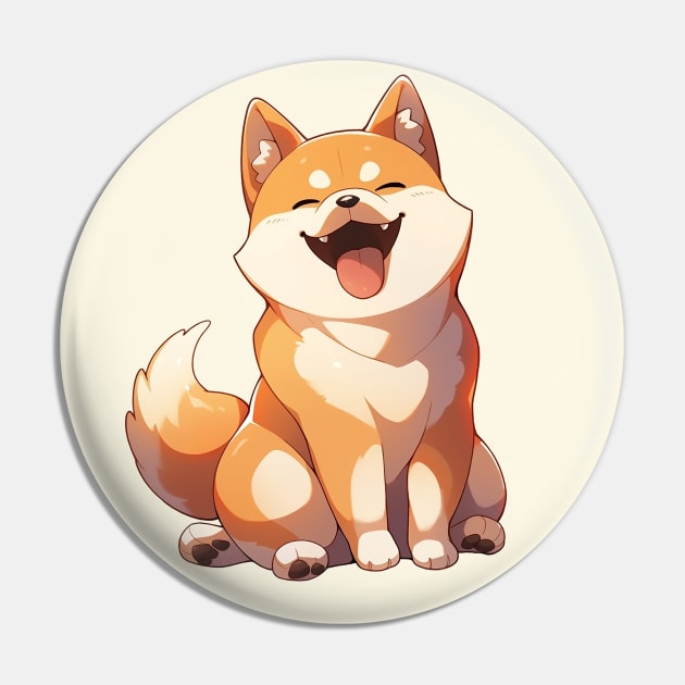 Shiba Inu Kawaii Anime Happy Smiling Dog: Cute Gift for Dog Lovers Pin by ribbitpng