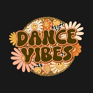 Dance Vibes Retro Groovy Floral Leopard T-Shirt