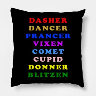 Reindeer Names Pillow