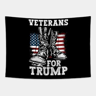 Veterans For Trump 2024 Vintage American Flag Tapestry