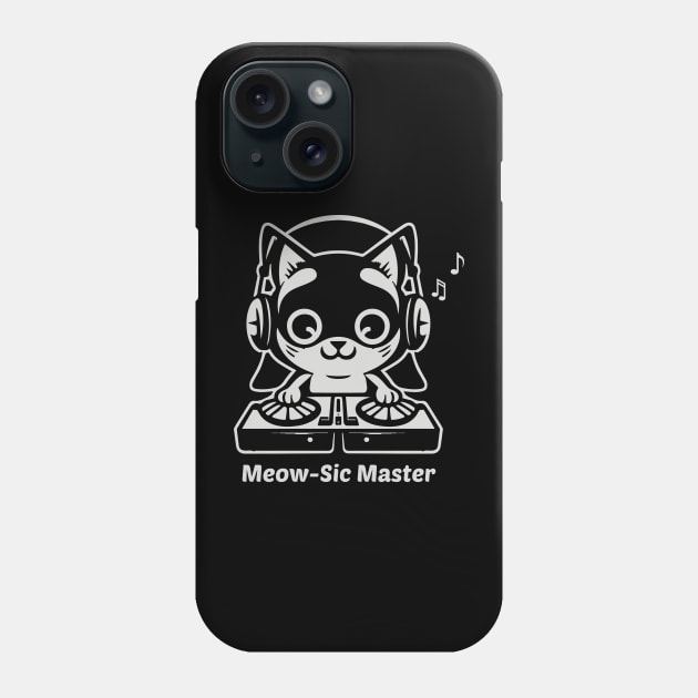 Meow Sic Cat Dj Cat Phone Case by VecTikSam