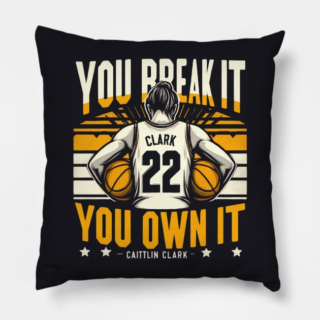 You break it you own it  White orange colors Pillow by thestaroflove