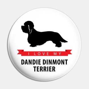 I Love My Dandie Dinmont Terrier Pin