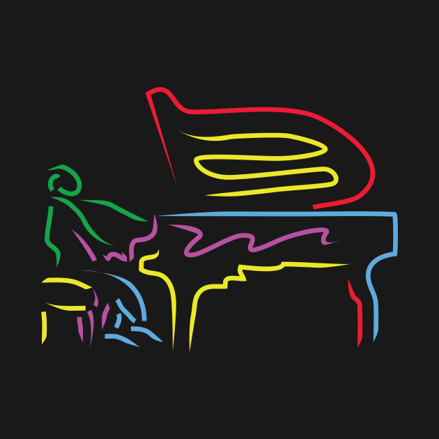 Colorful Pianist Modern Style by jazzworldquest