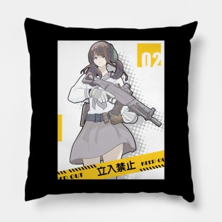 girl with gun Pillow