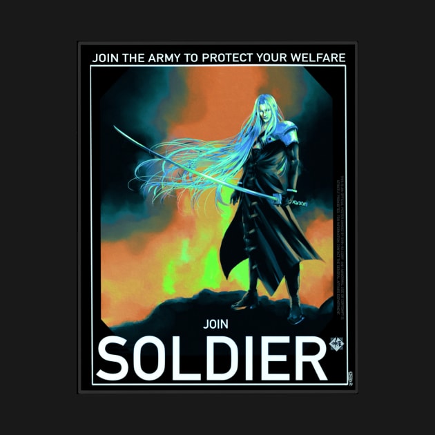 Sephiroth poster SOLDIER by Saoghal