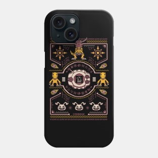 Agumon Digimon Sweater - Greymon Crest of Courage - Pixel art Phone Case