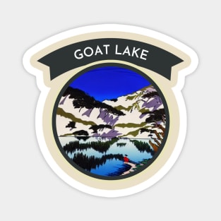 Retro Goat Lake with Beautiful Scenic View For Backpackers Magnet