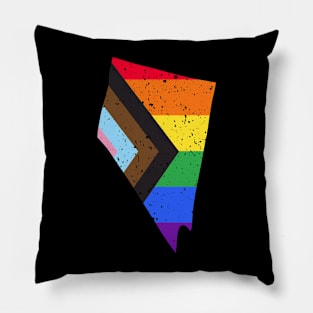 Nevada State Pride: Embrace Progress with the Progress Pride Flag Design Pillow