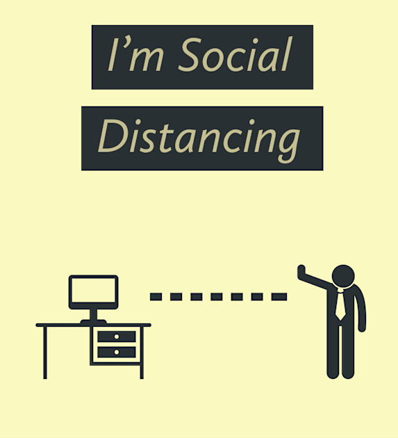 I’m social distancing (Beige) Kids T-Shirt by T. A. Suyt Brand Designs