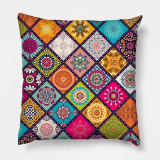 Azulejo mandala floral #3 Pillow