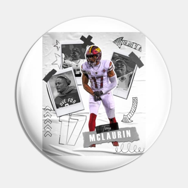 Terry McLaurin football Paper Poster Commanders 5 - Terry Mclaurin - Pin