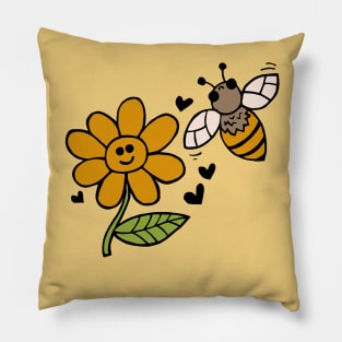 Bee And Flower Love Pillow