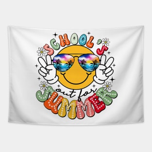 School's Out For Summer Cute Smile Face Last-Day Of School Tapestry