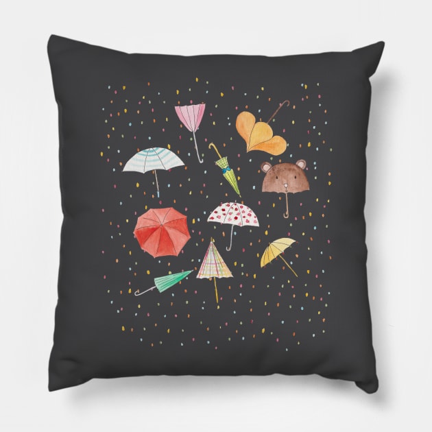 Essentials for Rainy Days Pillow by FLeKN