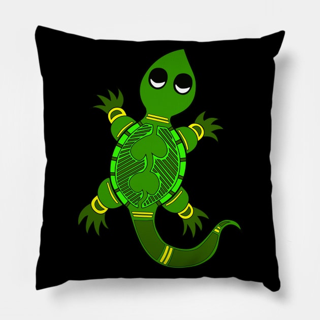 Aboriginal Art - Lizard Hogarth Art Pillow by hogartharts