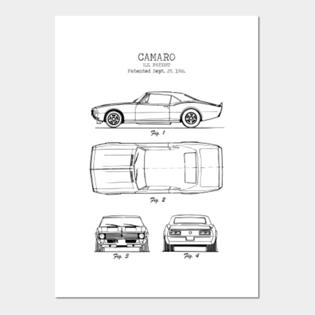 Camaro Blueprint Chevrolet Camaro Posters And Art Prints