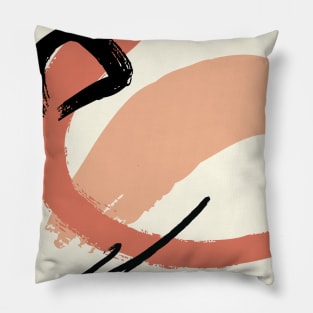 Modern Pink Pastel Swift Movement Abstract Art Pillow