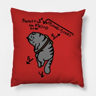 Crazy science antigravity and cats Pillow