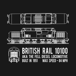 British Rail 10100 Fell Diesel Locomotive Train Blueprint Diagram Gift T-Shirt