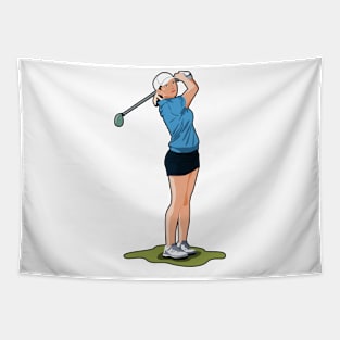 Women's golfer Tapestry