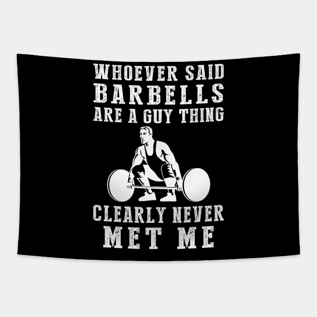 Breaking Barriers: Lifting Knows No Gender! Tapestry by MKGift