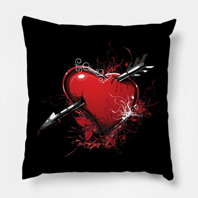 Valentine's Day - Heart with arrow Pillow by GNDesign