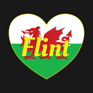 Flint Wales UK Wales Flag Heart T-Shirt