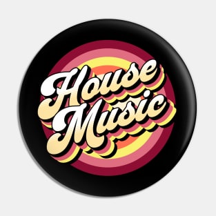 HOUSE MUSIC  - drop shadow target (yellow/red) Pin