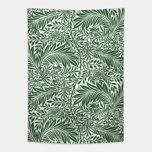 Modern Floral Pattern Green and White Tapestry by koovox