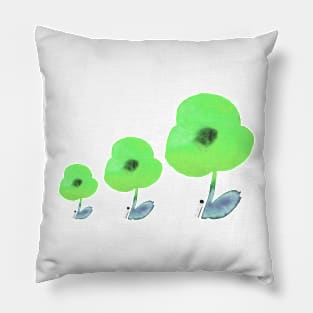 green poppies dance Pillow