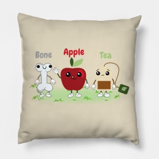 Bone apple tea funny cute fruit design Pillow