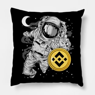 Astronaut Reaching Binance BNB Coin To The Moon Crypto Token Cryptocurrency Wallet Birthday Gift For Men Women Kids Pillow