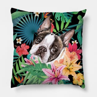 Tropical Chocolate Frenchie French Bulldog Pillow