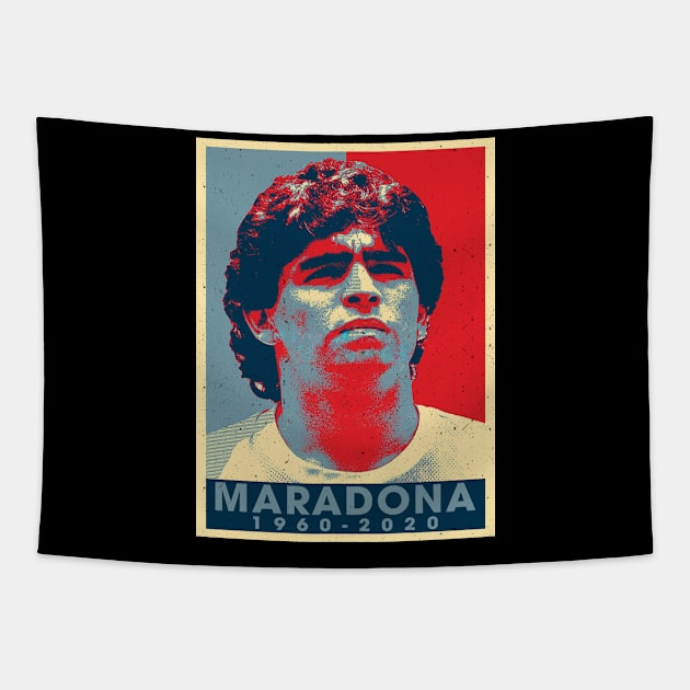 Retro Vintage Maradona 1960-2020 Tapestry by Henry jonh