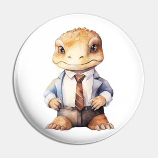 Komodo Dragon Wearing a Tie Pin