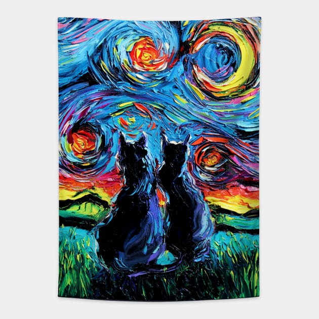 van Gogh's Cats Tapestry by sagittariusgallery