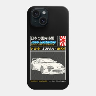 JDM Toyota Supra A80 MK4 Car Manual Book Cover Phone Case