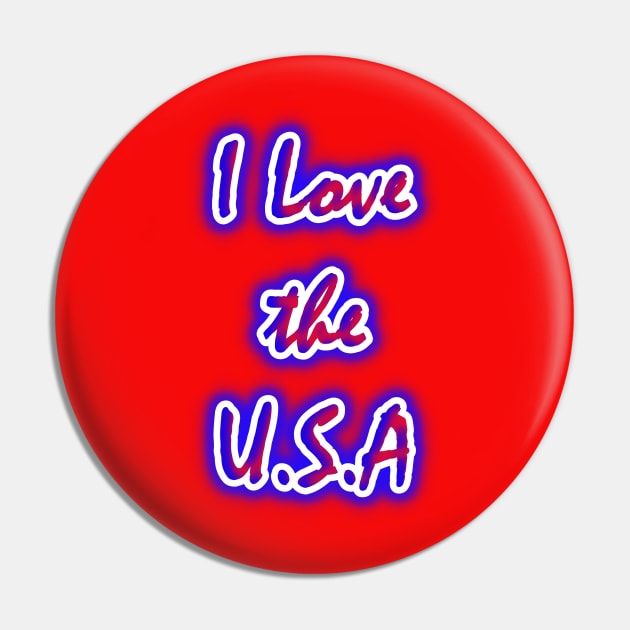 I Love the U.S.A Pin by Creative Creation