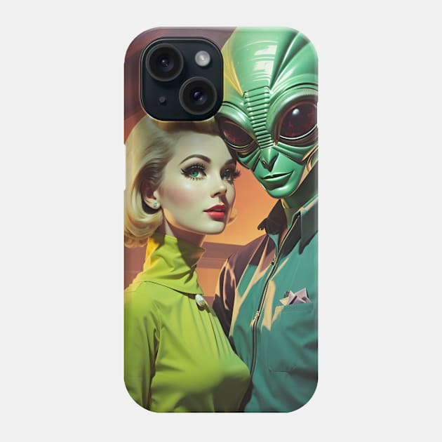 Alien Retro Love Phone Case by RetroSalt